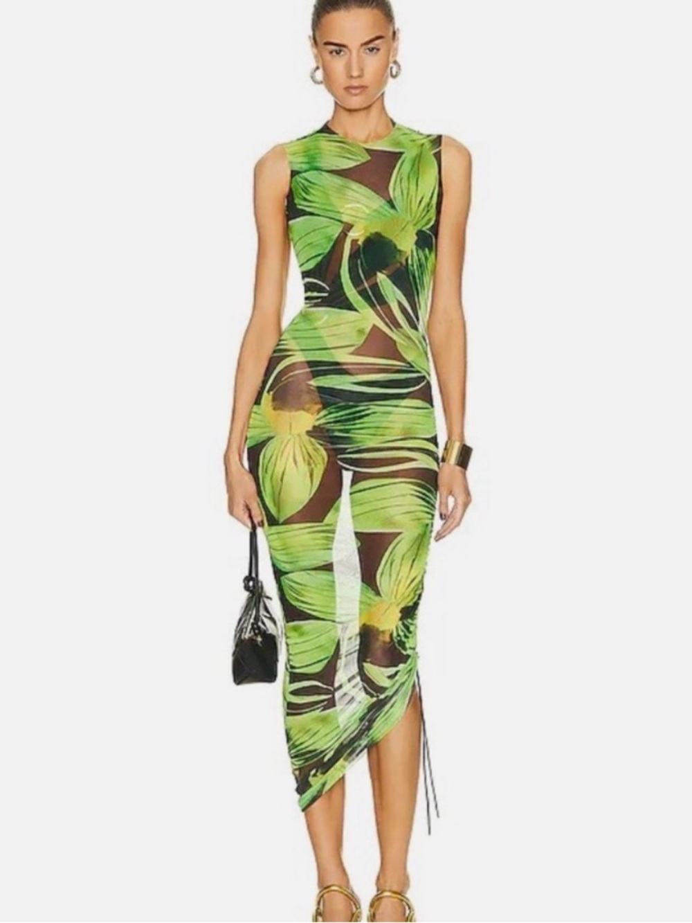 Louisa Ballou Heatwave Ruched Mesh Dress